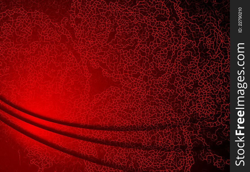 Background in red bleeding lines with raised curves, unique effect. Background in red bleeding lines with raised curves, unique effect