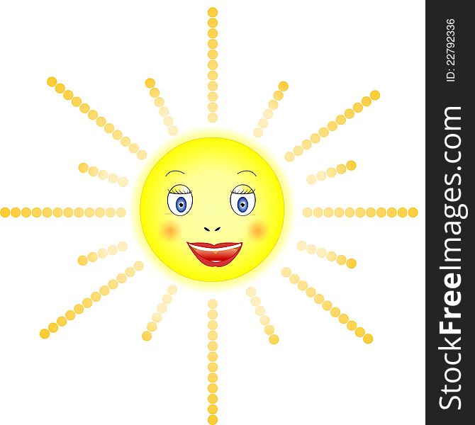 Illustration with a smiling sun