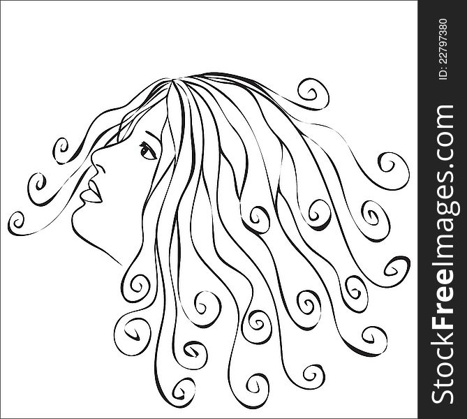 Woman with swirls hair