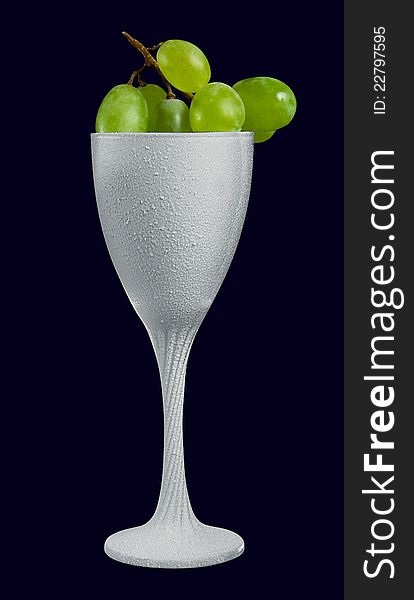 Grapes in a frozen glass