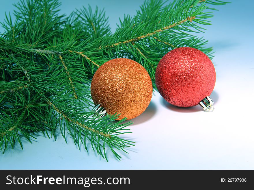 Christmas tree with colored balls. Christmas tree with colored balls