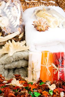 Towels, Soap And Potpourri (2) Stock Photography Towels, Soap And Potpourri (2) Stock Photography