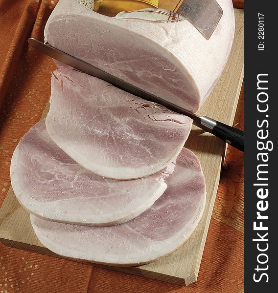 Slicing A White Ham
