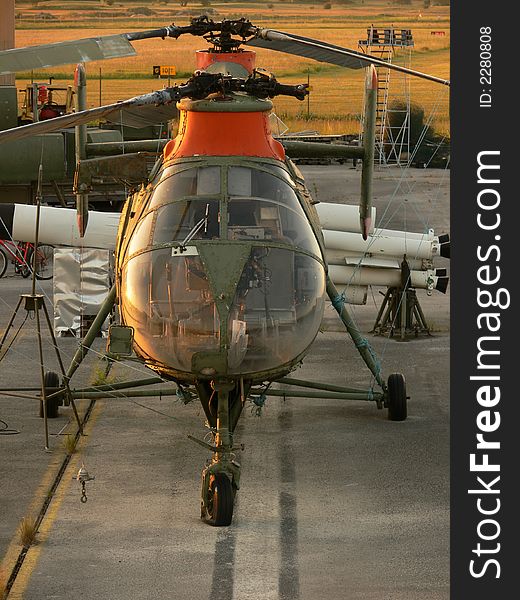 Old rusty Vertol helicopter grounded