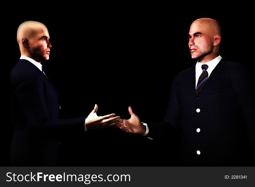 An image of two businessmen about to shake hands. An image of two businessmen about to shake hands.