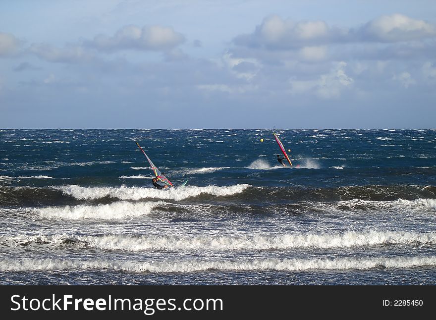 Windsurfing in the great ocean