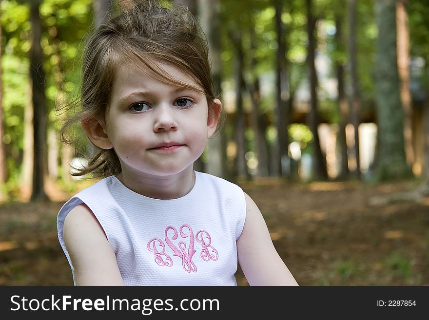 A Little Girl with a Serious Expression