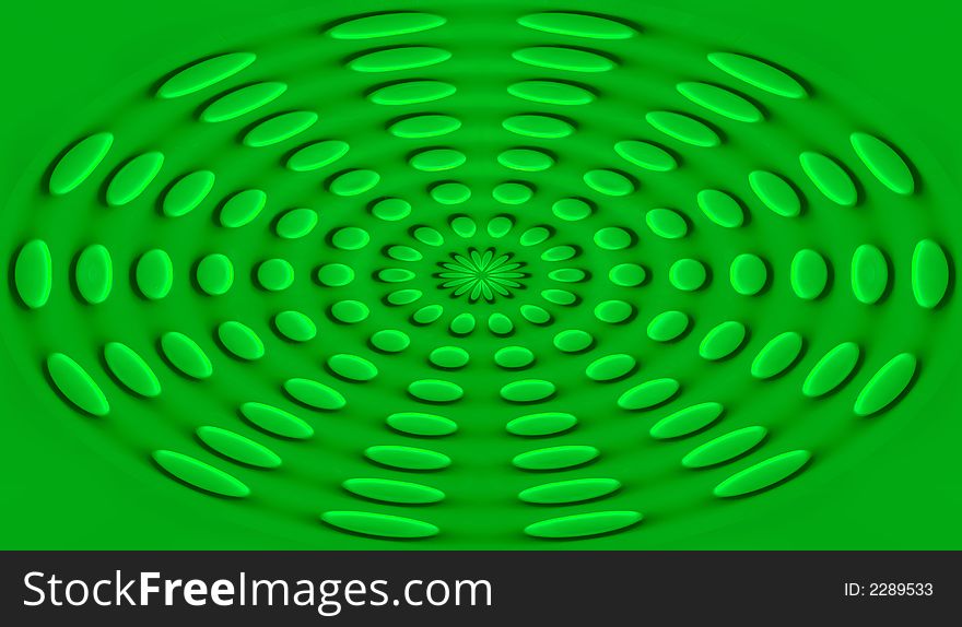 Many green oval convex buttons on a green background.