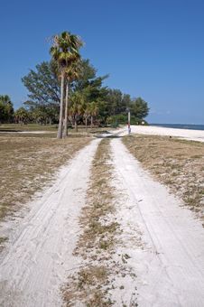Dirt Road Alongside A Beach Royalty Free Stock Photography Dirt Road Alongside A Beach Royalty Free Stock Photography