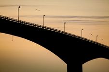 Black Bridge At Evening Stock Images Black Bridge At Evening Stock Images