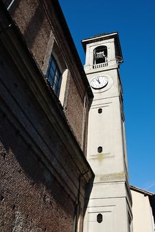 Italian Church Clock Tower Royalty Free Stock Images