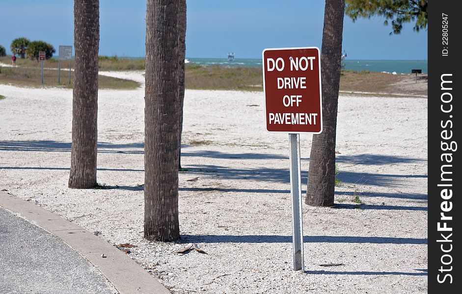 Do Not Drive Off Pavement sign