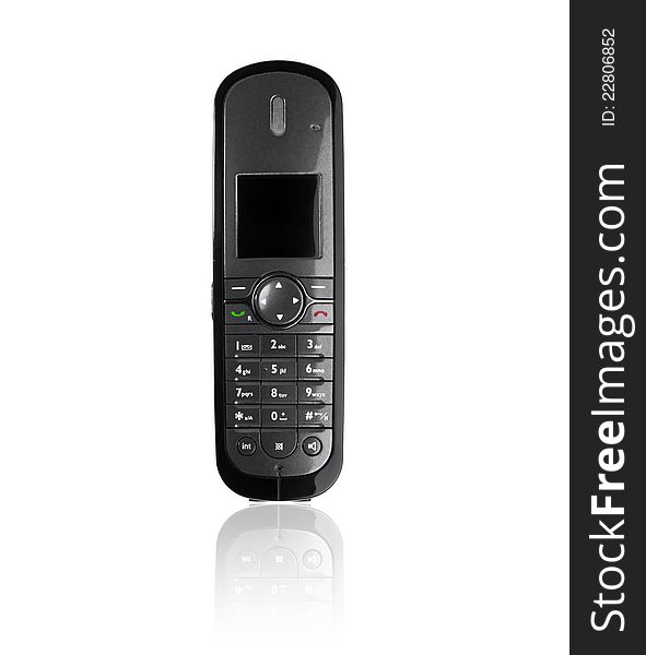 Black phone isolated on white