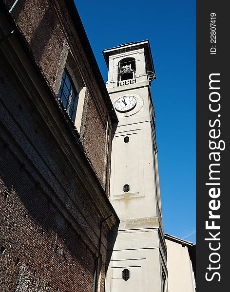 Italian church clock tower