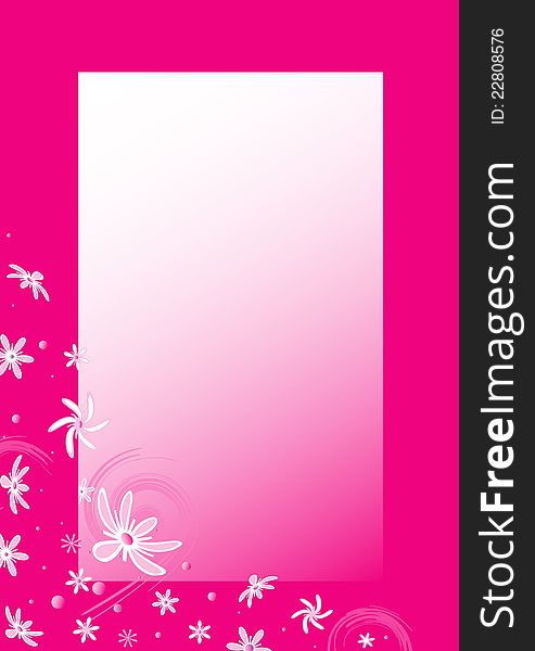 Pink floral frame, place for your text. Pink floral frame, place for your text