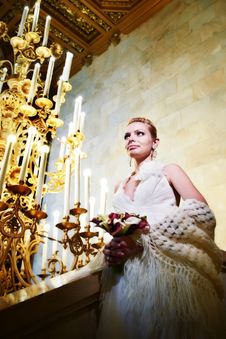 Elegant Bride In Interior Of Hotel Royalty Free Stock Image Elegant Bride In Interior Of Hotel Royalty Free Stock Image