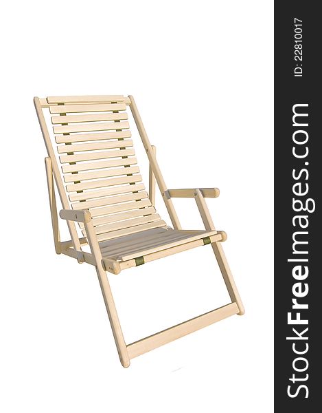 Deck chair isolated on white background