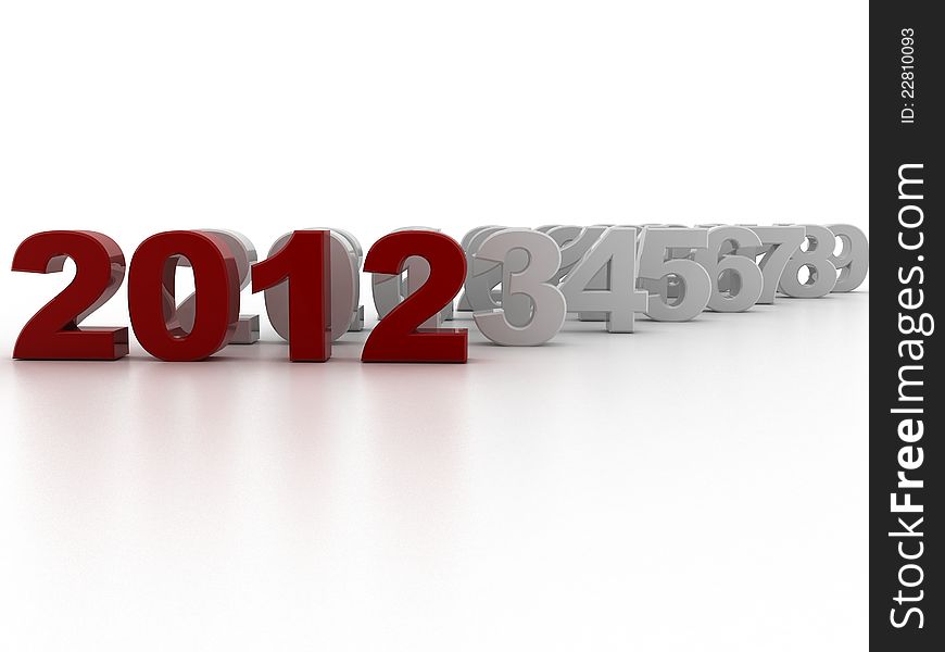 New Year 2012 in white background