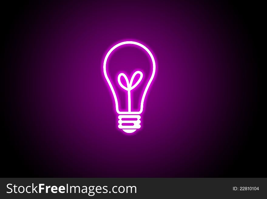 Light bulb in colour background