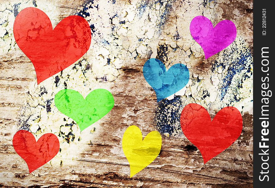 Valentine's day celebration, abstract colorful expressive background