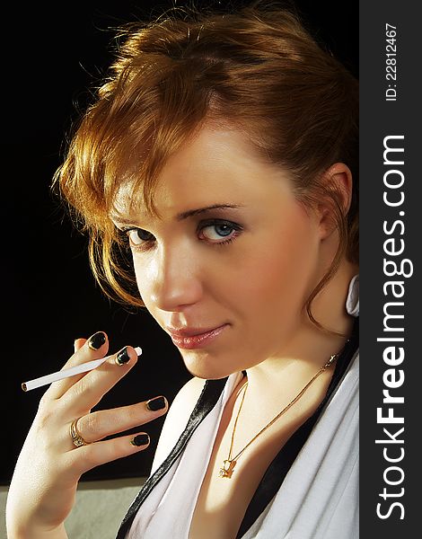 Woman with cigarette