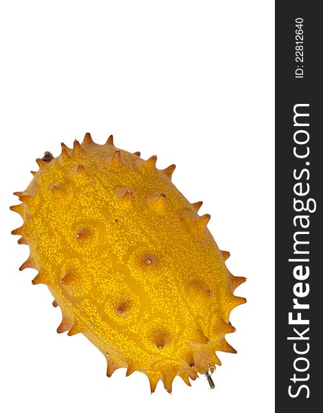 A cut-out of a kiwano