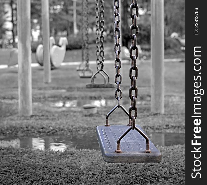 Swings, a playground for kids who like to play. Swings, a playground for kids who like to play.