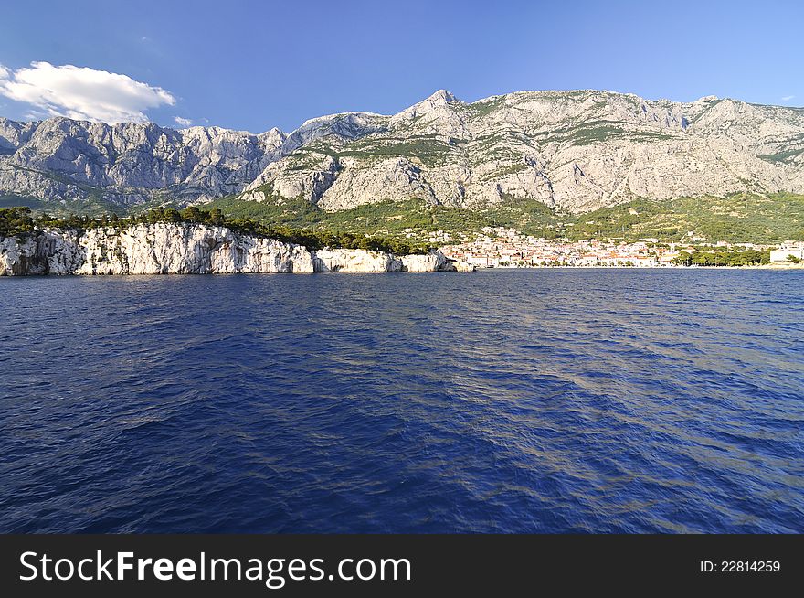 Panorama of Port in Makarska, Croatia