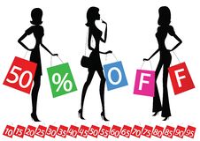 Women With Bags Shopping Royalty Free Stock Image