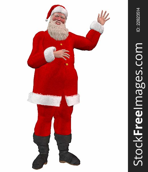 Illustration of a full body Santa Claus waving. Illustration of a full body Santa Claus waving.