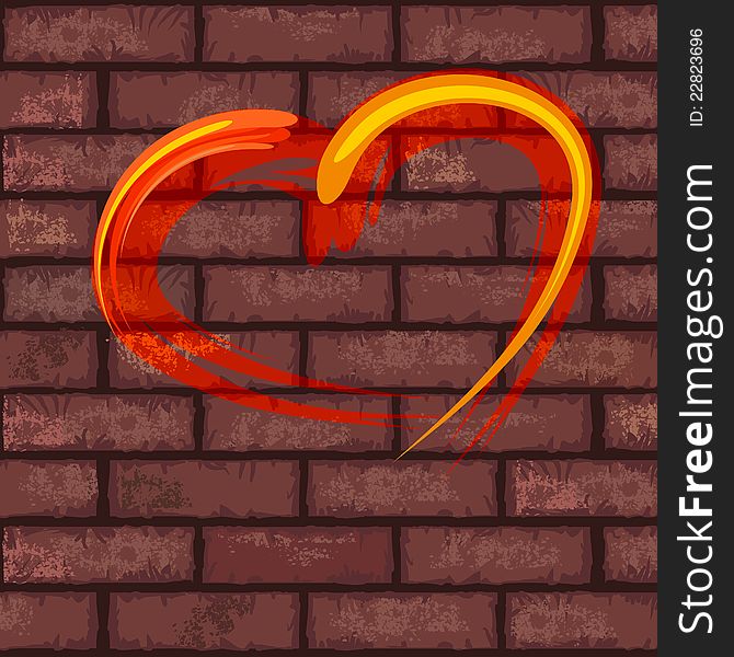 Heart On Brick Wall