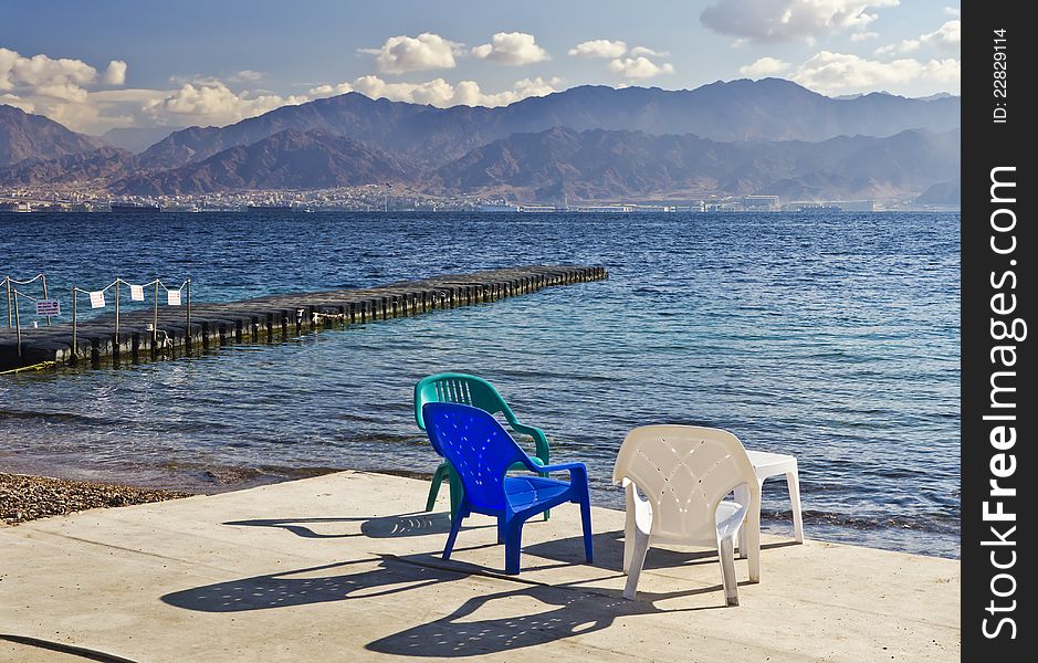 View On Aqaba Gulf And Jordanian Mountains