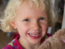 Little Girl With Teddy Bear Stock Photo Little Girl With Teddy Bear Stock Photo