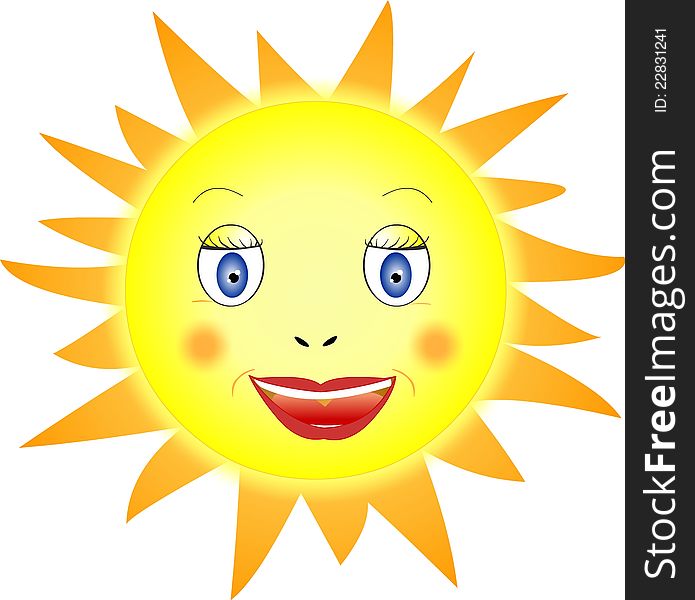 Childlike illustration with a smiling sun