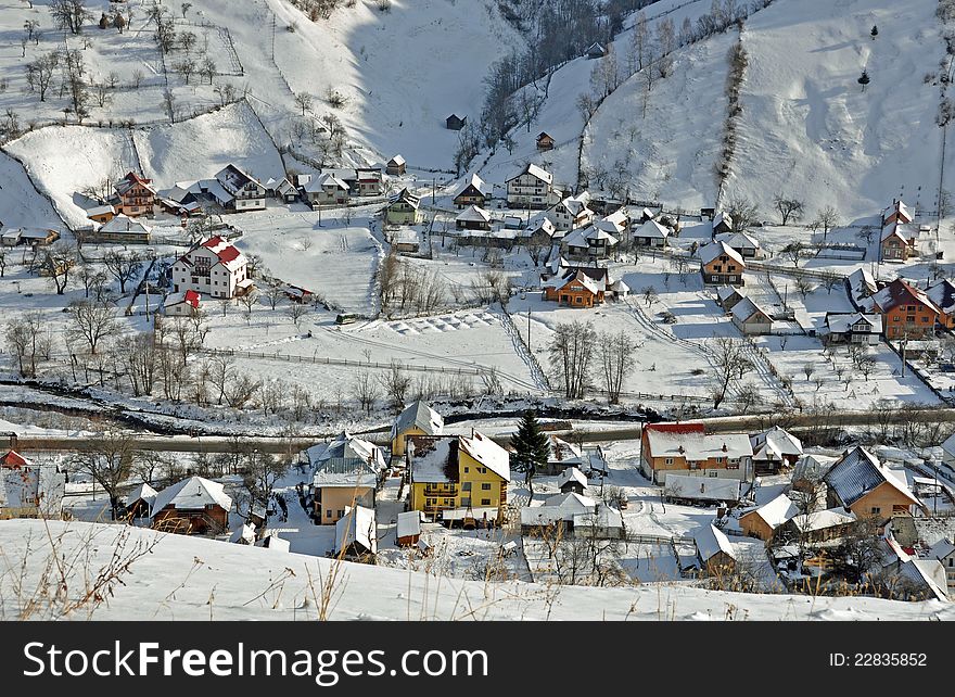 Snow Landscape Village