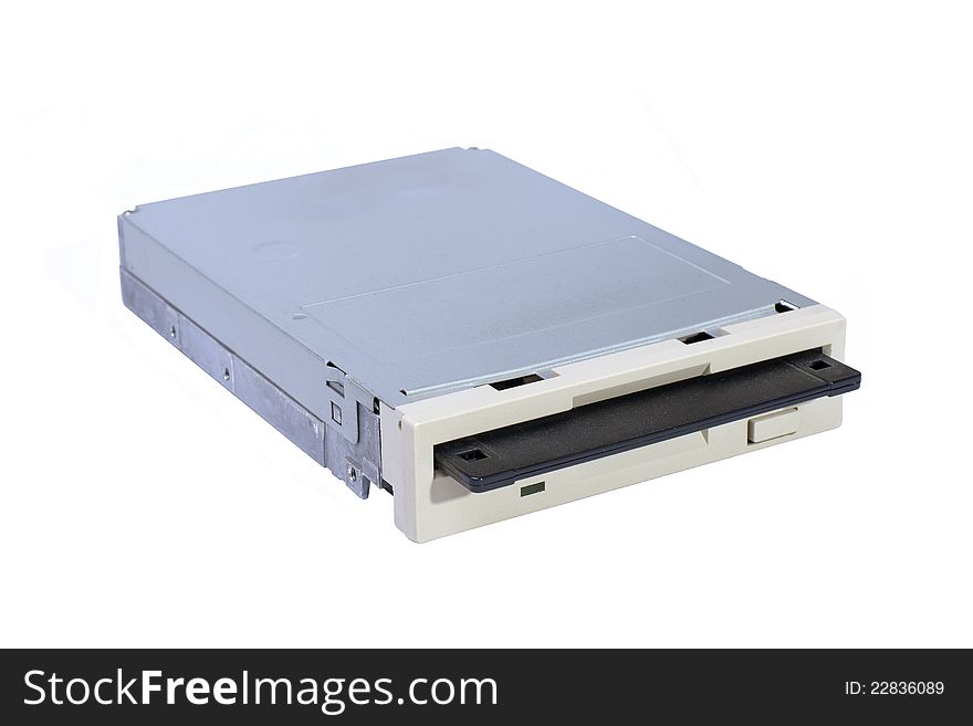 Isolated floppy drive in white background