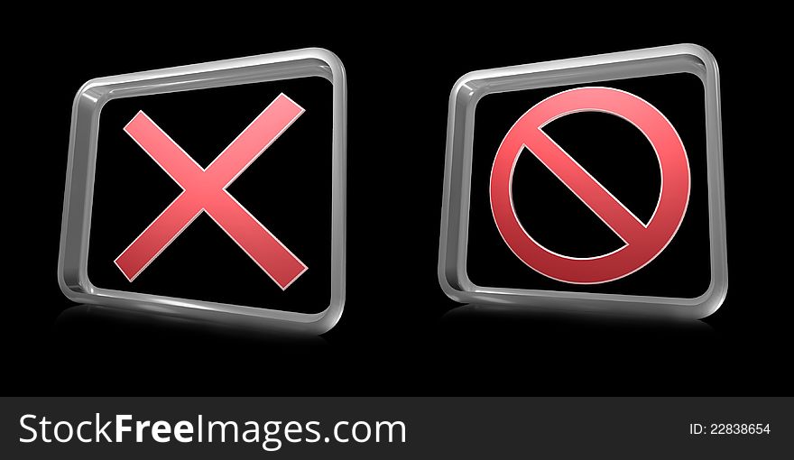 Illustration of no signs, symbol on black