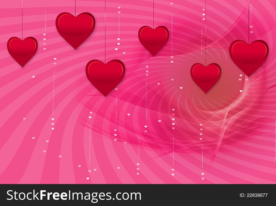 Pink hearts abstract design background. Pink hearts abstract design background
