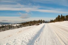 Snow Mountain Winter Road Stock Image Snow Mountain Winter Road Stock Image