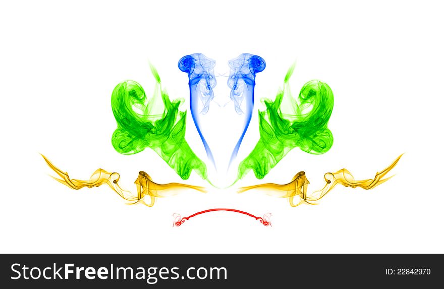 Color smoke abstract, white backgrounds