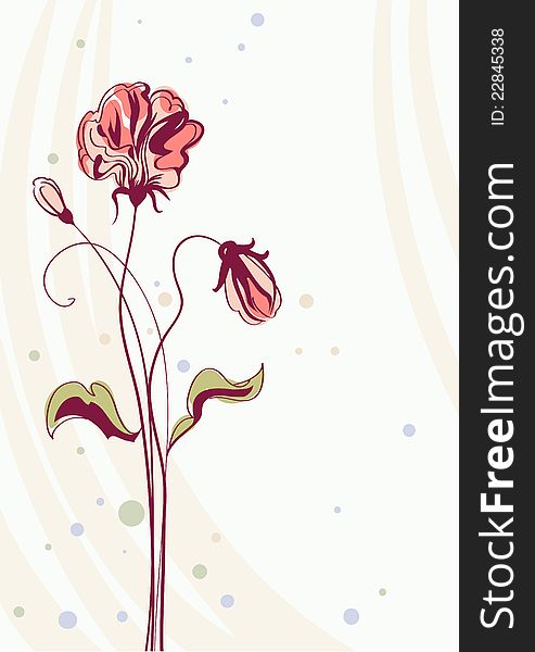 Greeting card with beautiful flowers. Greeting card with beautiful flowers