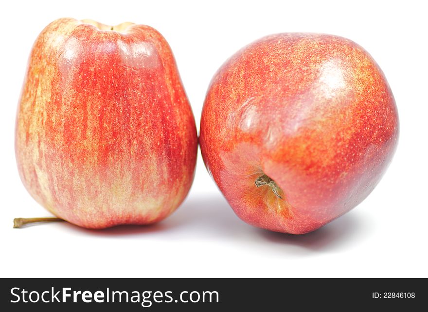 Two Delicious Apples On White Background