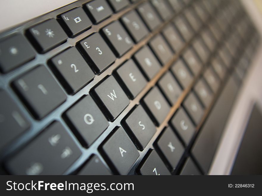 Simple shot of a laptop keyboard. Simple shot of a laptop keyboard.