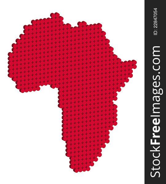 Doted map of Africa 3D. Vector. Doted map of Africa 3D. Vector