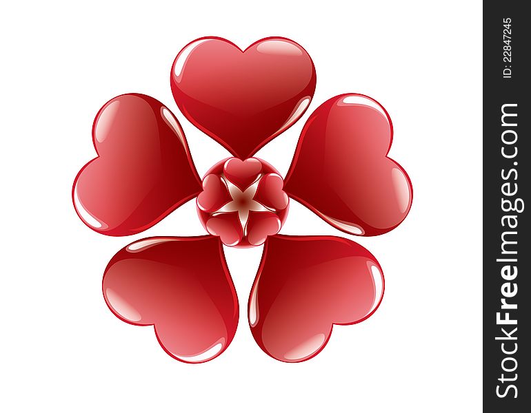 Composition in shape of flower which generated from hearts. Composition in shape of flower which generated from hearts