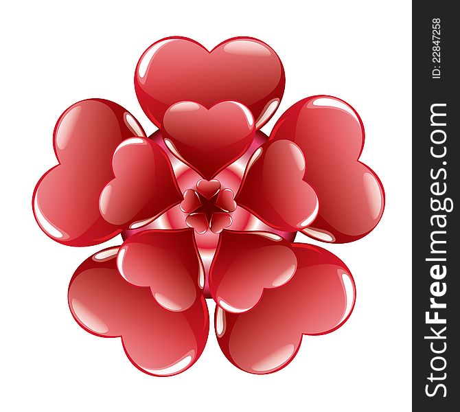 Composition in shape of flower which generated from hearts. Composition in shape of flower which generated from hearts