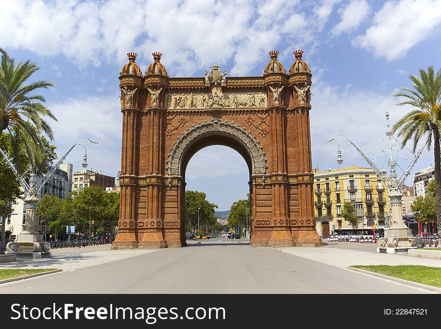 Arc de Triomphe in Barcelona, Catalonia Spain