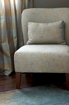 Occasional Chair - Bedroom Textiles Royalty Free Stock Photo