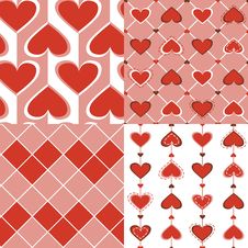 Seamless Valentine And Card Valentine Collection. Royalty Free Stock Photo