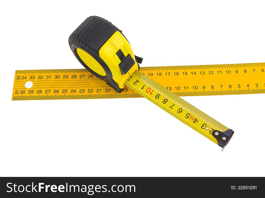 Measuring tape isolated on white background. Measuring tape isolated on white background